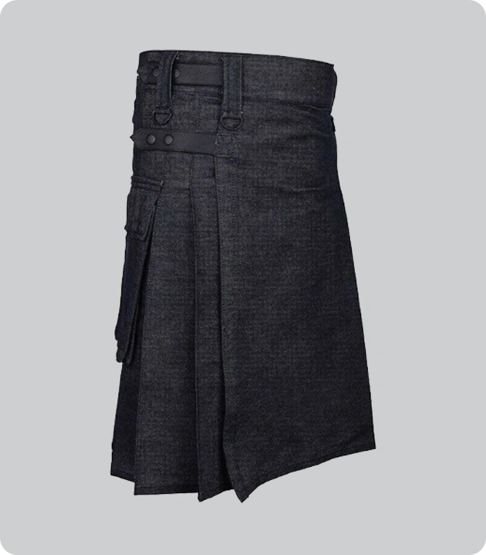 Premium Quality Simple Black Utility Kilt