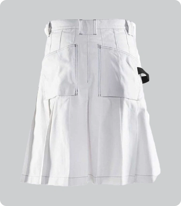 Premium Quality White Utility Kilt Back